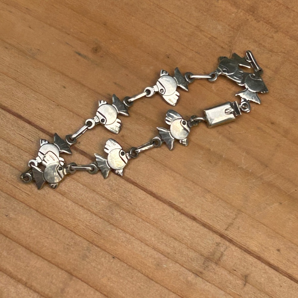 Charming Sterling Silver Fish Bracelet